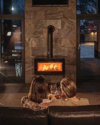 Wine before a fire